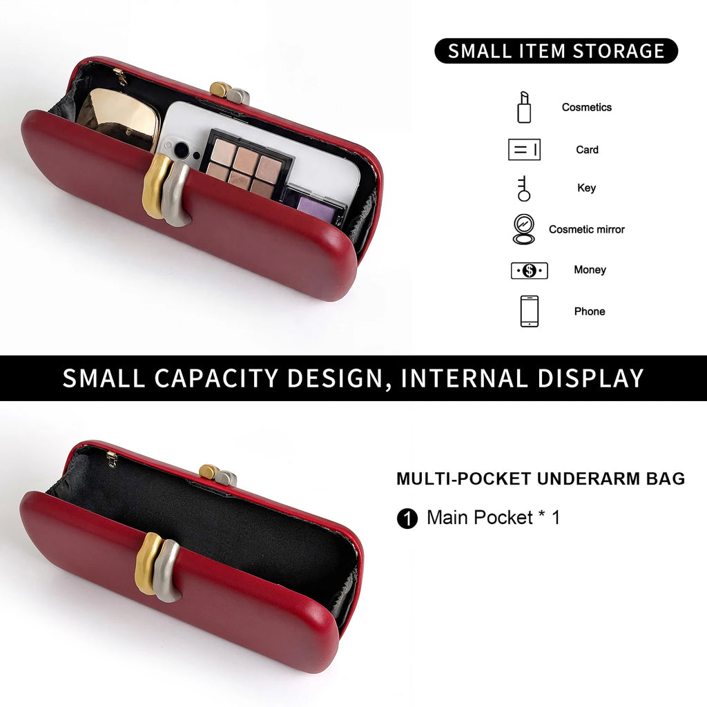 Fashion Women Handbag high-end metal double ring buckle design Evening Bag for Weddings,Parties,dance party Ladie’s CrossbodyBag