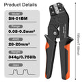 Wire Crimping Plier Micro Pin Connector Crimper for JST XH PH SH Molex KK D-sub Terminals AWG 28-20/28-26 SN-01BM/03BM