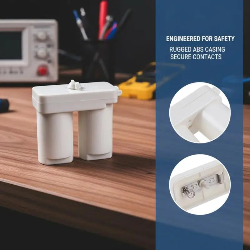 Double Compartments Universal Battery Box for Gas Water Heater Accessories Parts Plastic Double Battery Case(white)