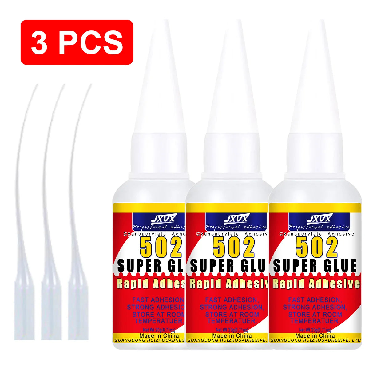 JXVX High Strength Instant 502 Super Glue Quick-Drying CA Adhesive Strong Bond For Leather Ceramic Office Supplies Glue Tool