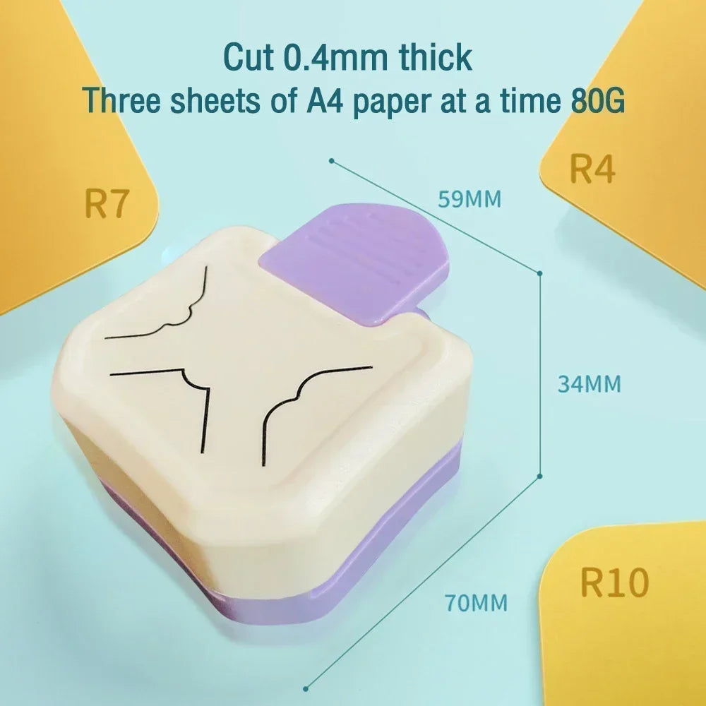 Corner Rounder Punch 3 in1 R4/R7/R10mm Round Corner Trimmer Cutter for Card Craft Scrapbook Wrapping Paper Sticker