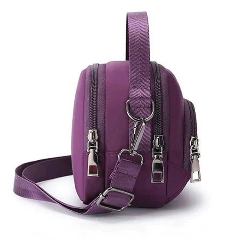 Casual Quilted Nylon Handbag - Versatile Crossbody Bag with Multi-Pockets, Detachable Strap Shoulder Bag for Women