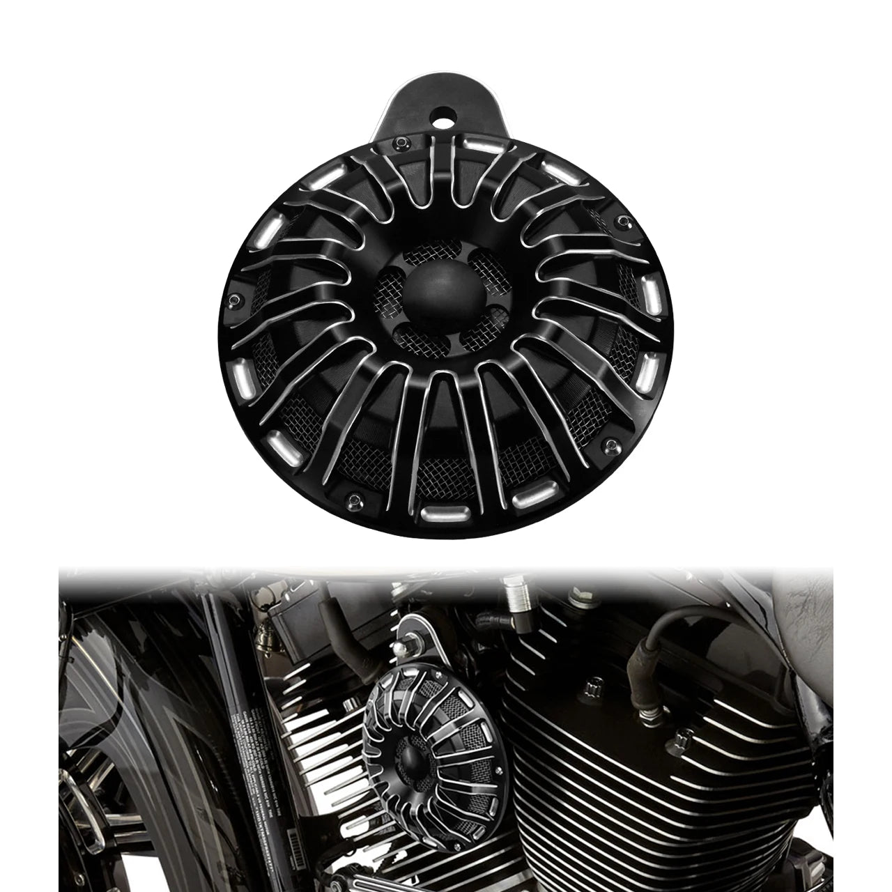 Motorcycle Horn Speaker Cover Black/Chrome Horns Cap For Harley Big Twin 1991-Up Touring Road King Softail Dyna Sportster 07-Up