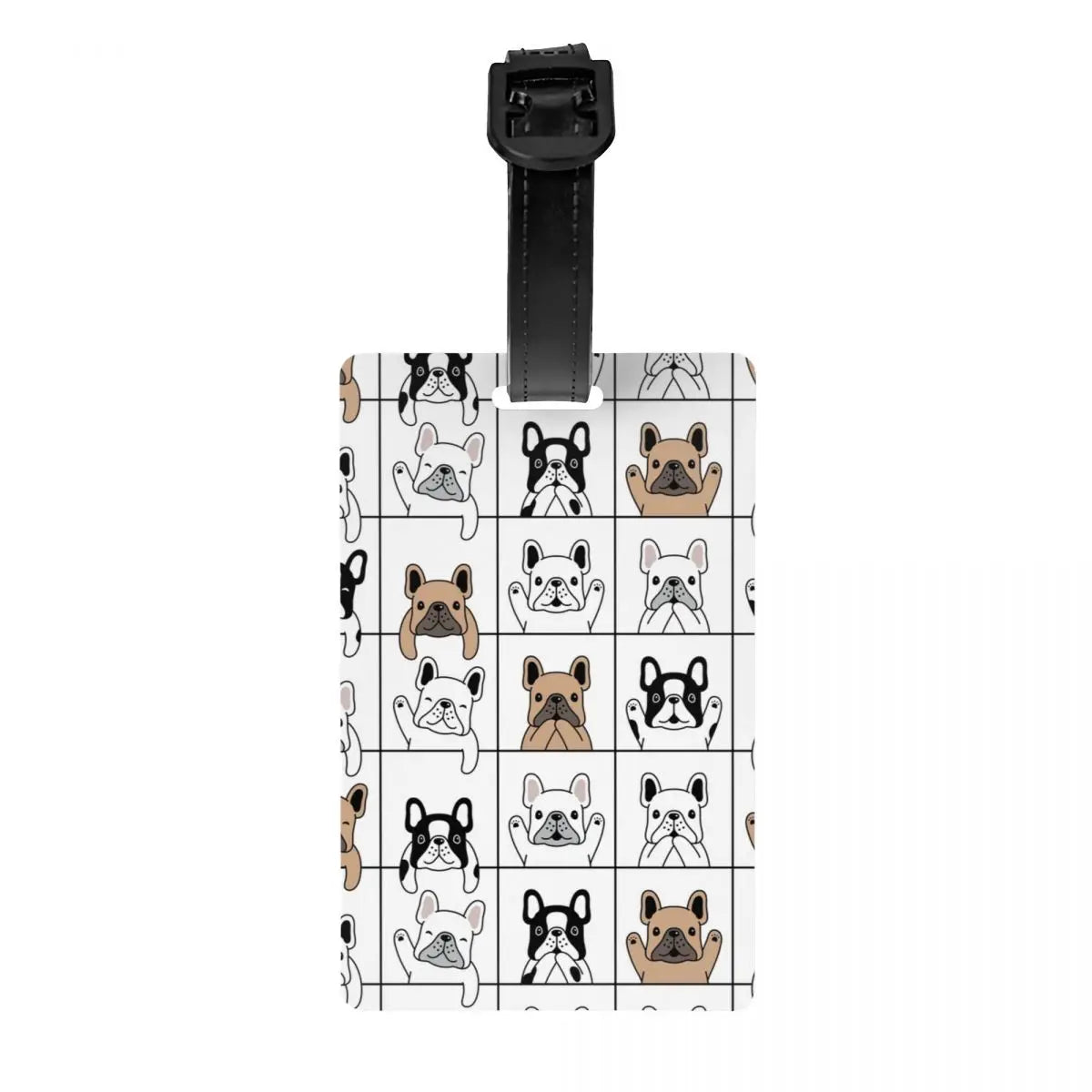 Funny Frenchies French Bulldog Luggage Tag for Suitcases Fashion Dog Animal Baggage Tags Privacy Cover Name ID Card
