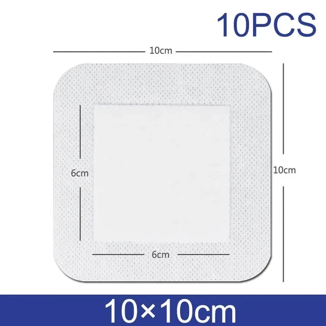 10pcs Waterproof Breathable Sterile Dressing Plaster Wound Hemostasis Sticker Cushion Adhesive First Aid Bandage Emergency Kit