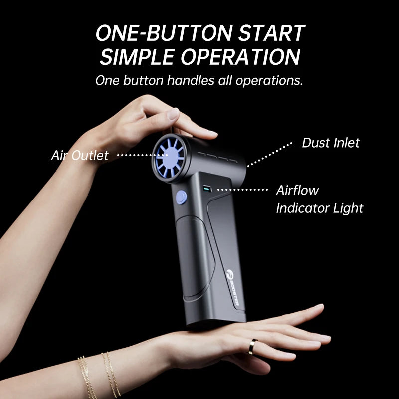 Updated W01S Turbo Fan Jet Fan,Mini Handheld 130000RPM Powerful Compressed air Duster for Car Dryer/PC/Home Cleaning