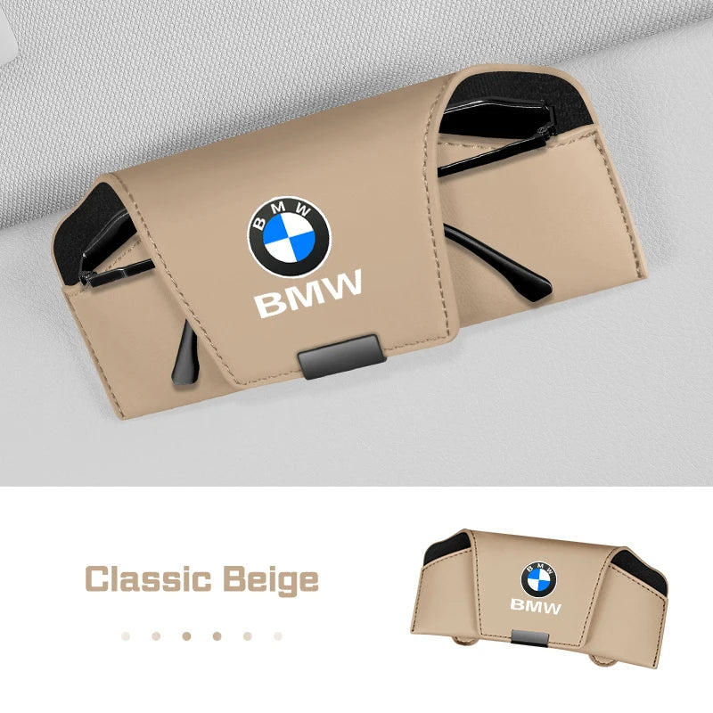 Car Visor Glasses Case Microfiber leather For BMW 1 3 5 7 Series E38 E46 E60 E90 E87 G30 G20 X1X3X5 X6 X7 Sunglasses Storage Box