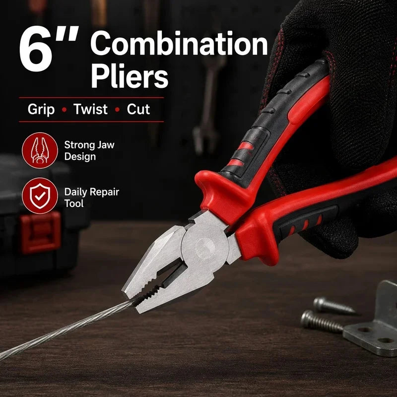 Heavy Duty Multifunctional Electrician Wire Pliers, Large Opening Sharp Hand Tool for Cutting, Twisting and Gripping Various Met