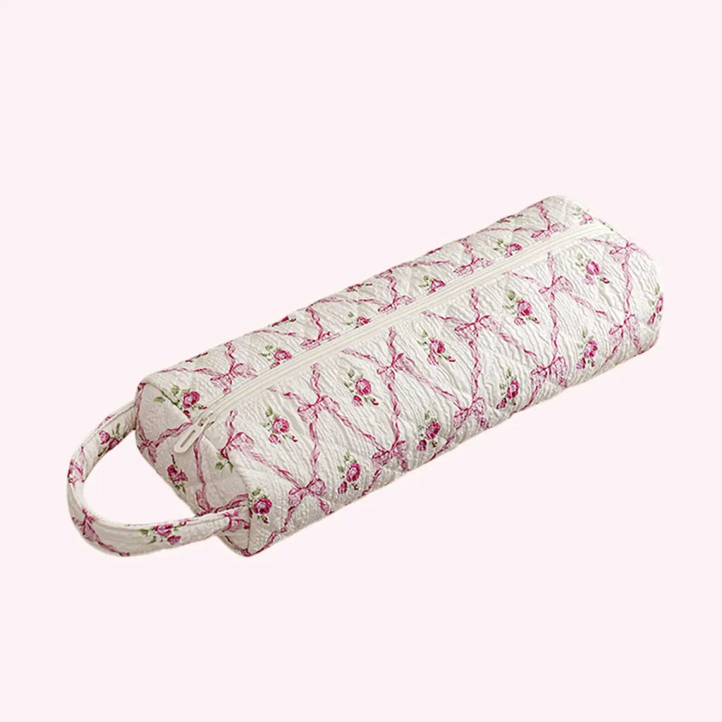 Quilted Soft Portable Carrying Case Zipper Hair Air Wrap Dryer Case Cute Cozy Soft for Skincare Beauty Accessories Brushes