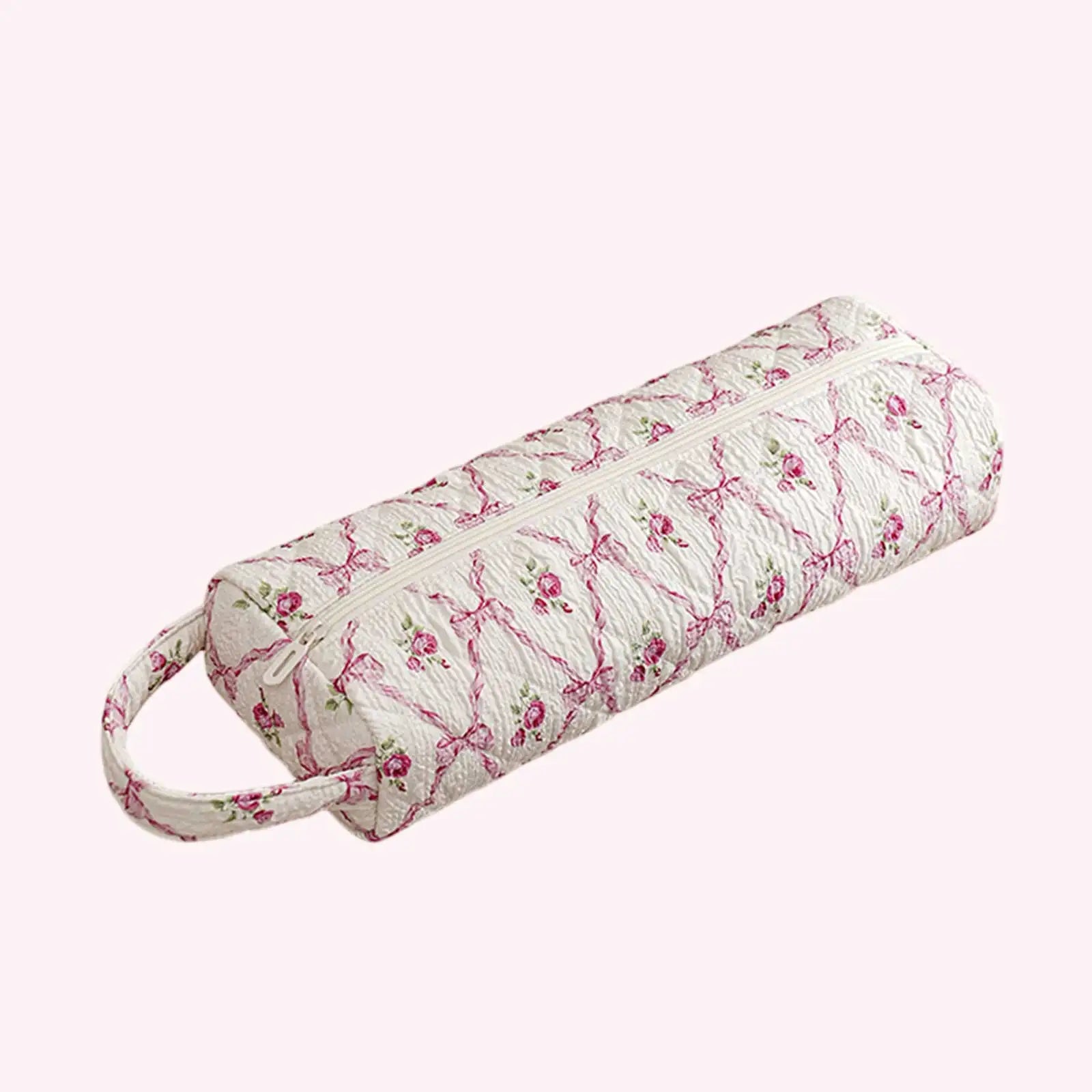 Quilted Soft Portable Carrying Case Zipper Hair Air Wrap Dryer Case Cute Cozy Soft for Skincare Beauty Accessories Brushes