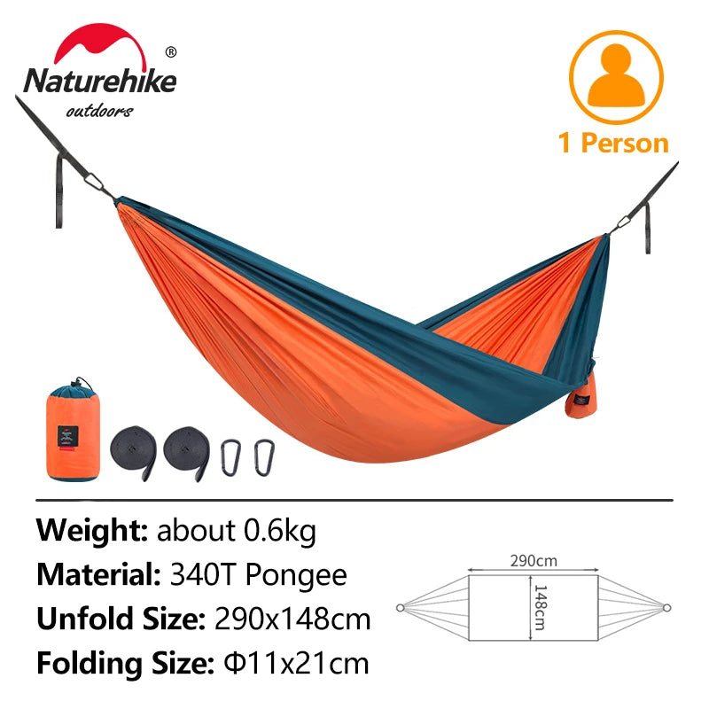 NatureHike Outdoor Ultralight Swing Hammock 1-2 Persons Camping Hunting Hiking Travel Picnic Forest Tree Hammock Anti-Rollover