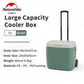 Naturehike 38L Cooler Box PP Storage Pull Roller Outdoor Picnic Camping 24-48h Keeping Food Fresh Portable Large Capacity Cooler
