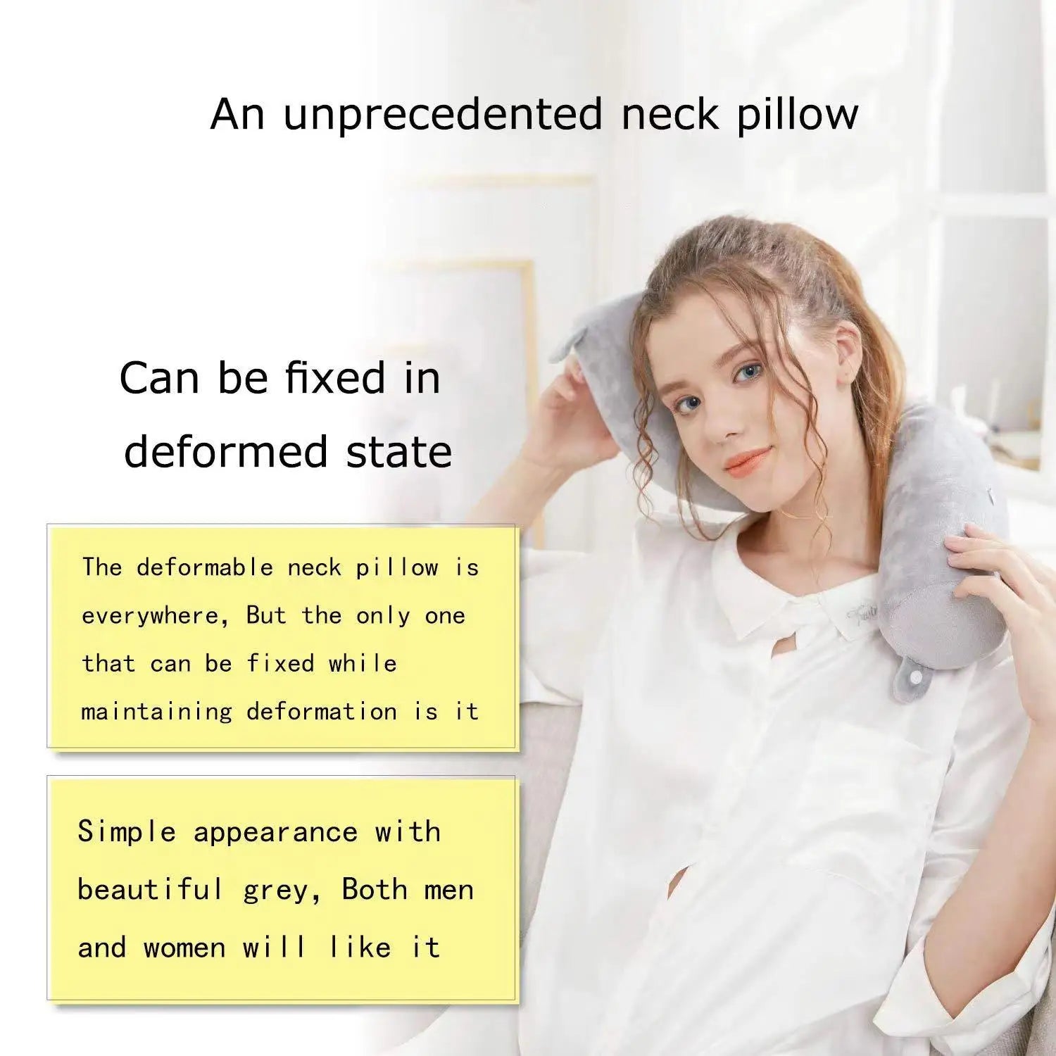 Memory foam u-shaped pillow, travel pillow, protect the cervical spine, easy to carry, bendable, slow rebound