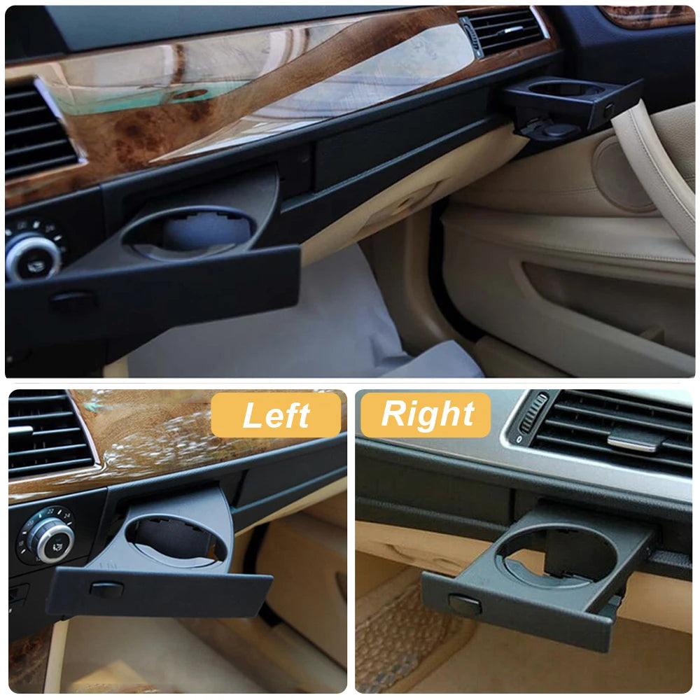 51459125622 51459125626 Front Left Right Cup Holder Drink Rack Black Holders For BMW E60 E61 M5 525i 528i 530i 535i 2004-2010