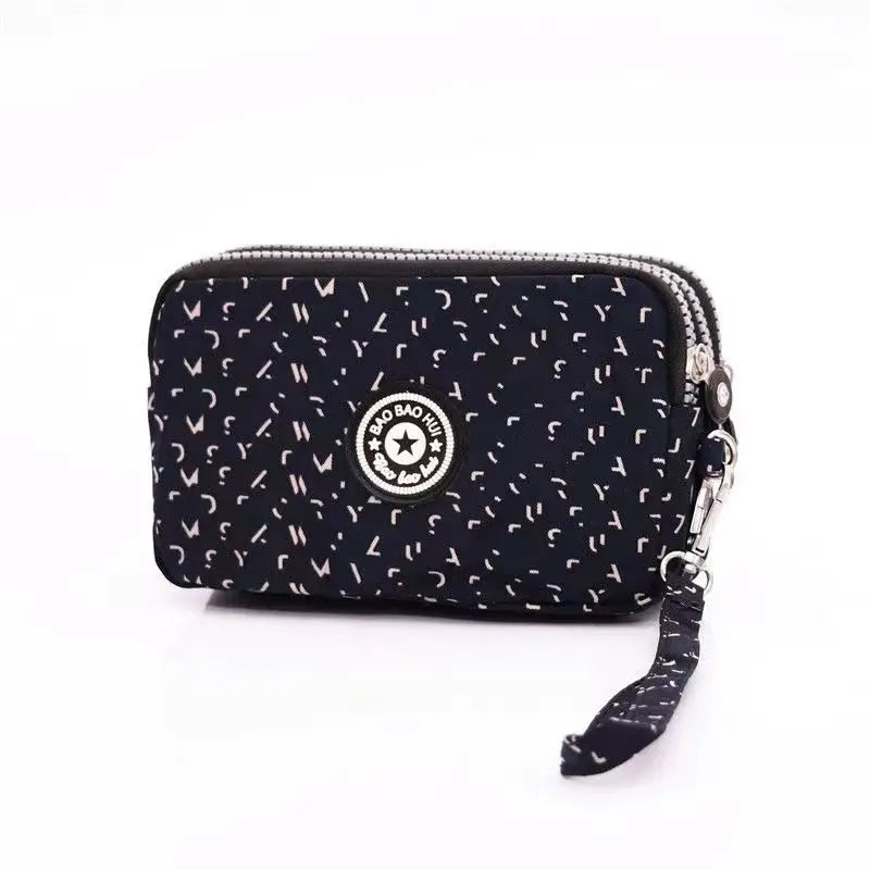 Stylish Jellyfish Print Triple Zipper Phone Bags, Compact Canvas Clutch Purse for Women’s Daily Essentials Casual Wallets Use