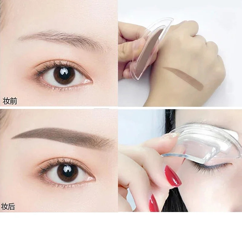 Eyebrow Powder Stamp Tint Stencil Kit Cosmetics Professional Makeup Waterproof Eye Brow Stamp Lift Eyebrow Enhancers Stencil Kit