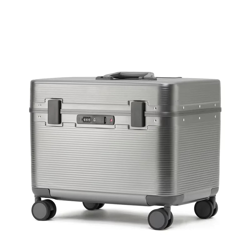 Bunnyfly 18" Aluminum Alloy Frame Spinner Suitcase Camera Trolley Pilot Luggage Bag with Wheels Photography Equipment Case