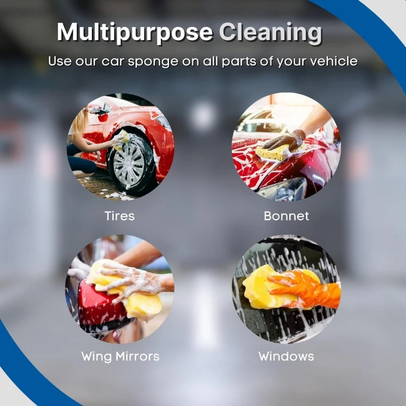 Car Sponges Pack of 9 - Large Washing and Cleaning Supplies for Auto Care