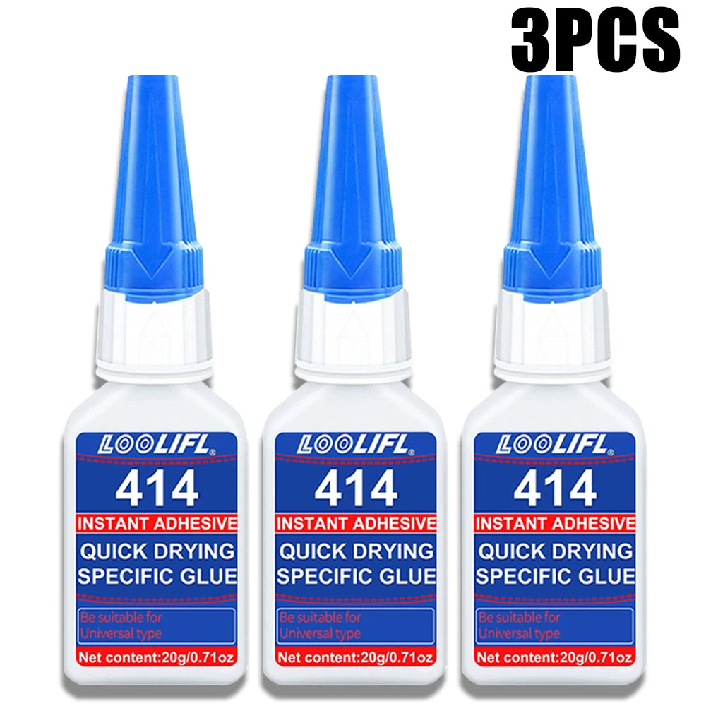 414 Instant Adhesive Quick Drying Super Glue Universal Strong Bond for Plastic Rubber Metal Ceramic Wood Cyanoacrylate Adhesive