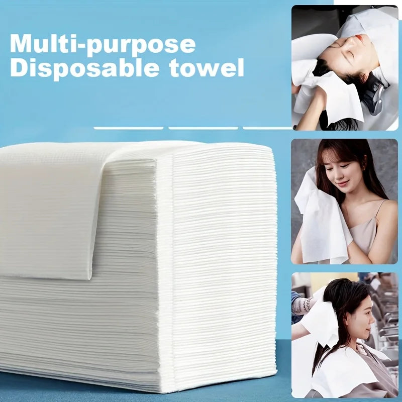 100pcs Thickened Disposable Towels, 11.81x23.62in, Portable Travel Bath Towel for Home, Hotel, Spa, Salon, Foot Massage & More