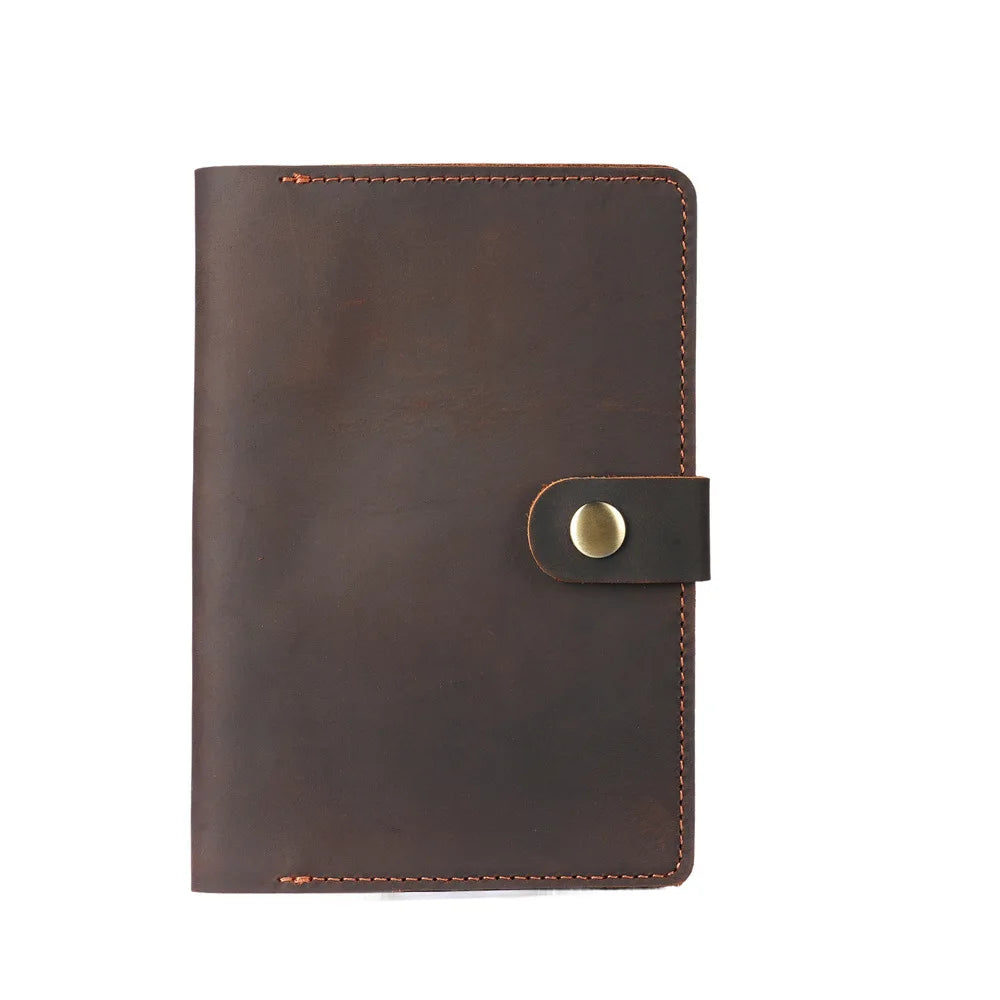 Cow Leather Journal Cover for Field Notes Portable Refillable Notepad with Pen Holder Pocket Notebooks Fits 3.5'' X 5.5'' Diary