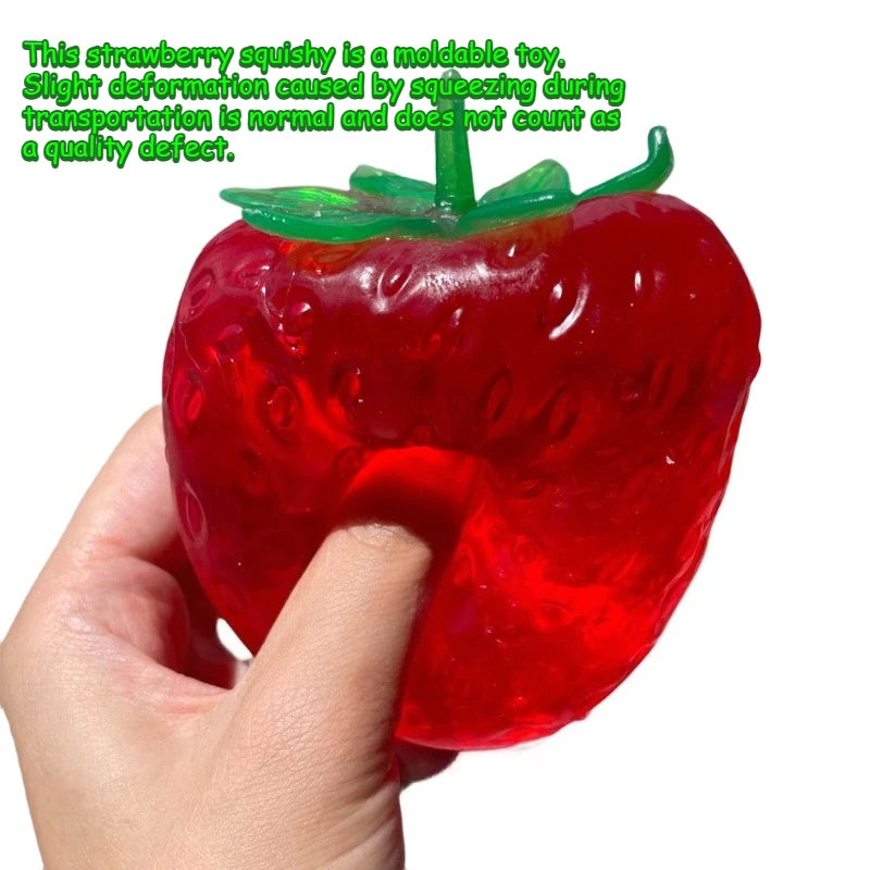 Squishy Coconut Oil Strawberry Stress Ball Toy Creative Strawberry No Rebound Squeeze Fidget Toy ASMR Sensory Stress Relief Toys