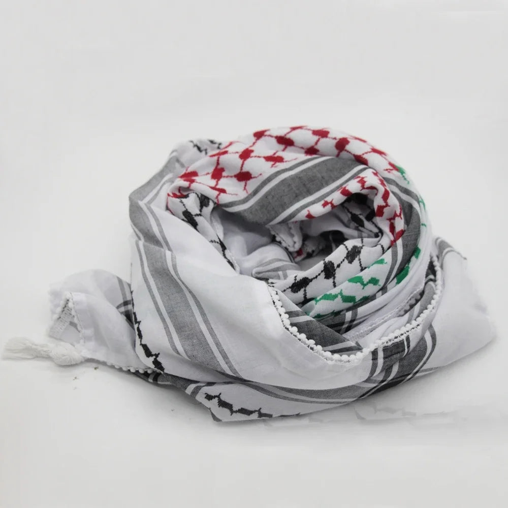 Traditional Woven Keffiyeh,Cotton Hijab Shawl Stylish Unisex Shemagh Scarf Versatileand Fashionable Arab Headscarf