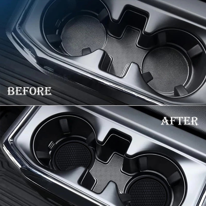 4PCS/Set Universal Anti-Slip Silicone Car Cup Holder Inserts Black Mat Coaster Universal Fit for Most Cars Car Accessories