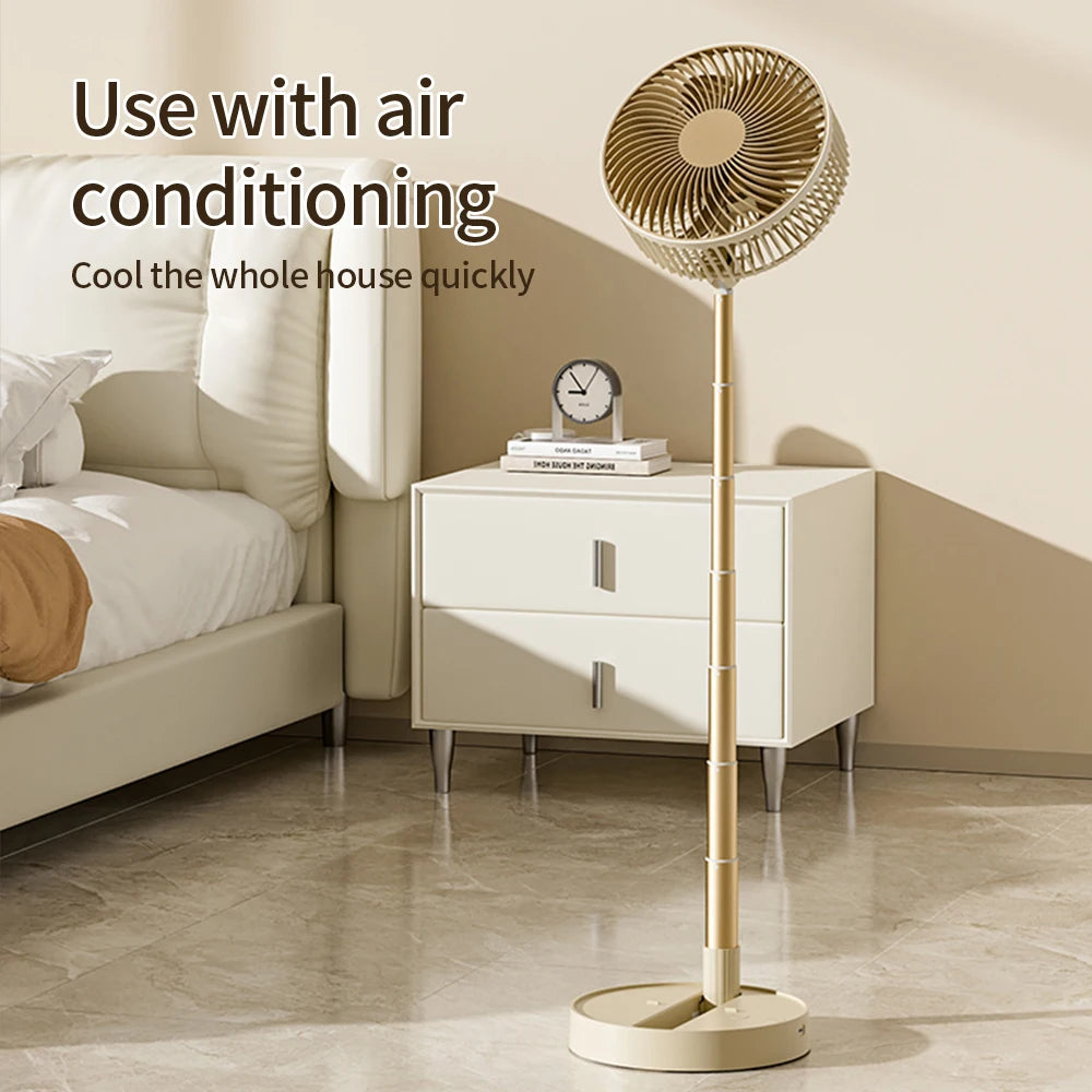USB Foldable Portable Fan with 8inch 4 Speeds ＆ Timing, Battery Operated Mini Floor Fan for Bedroom, Indoor or Outdoor,Table Fan