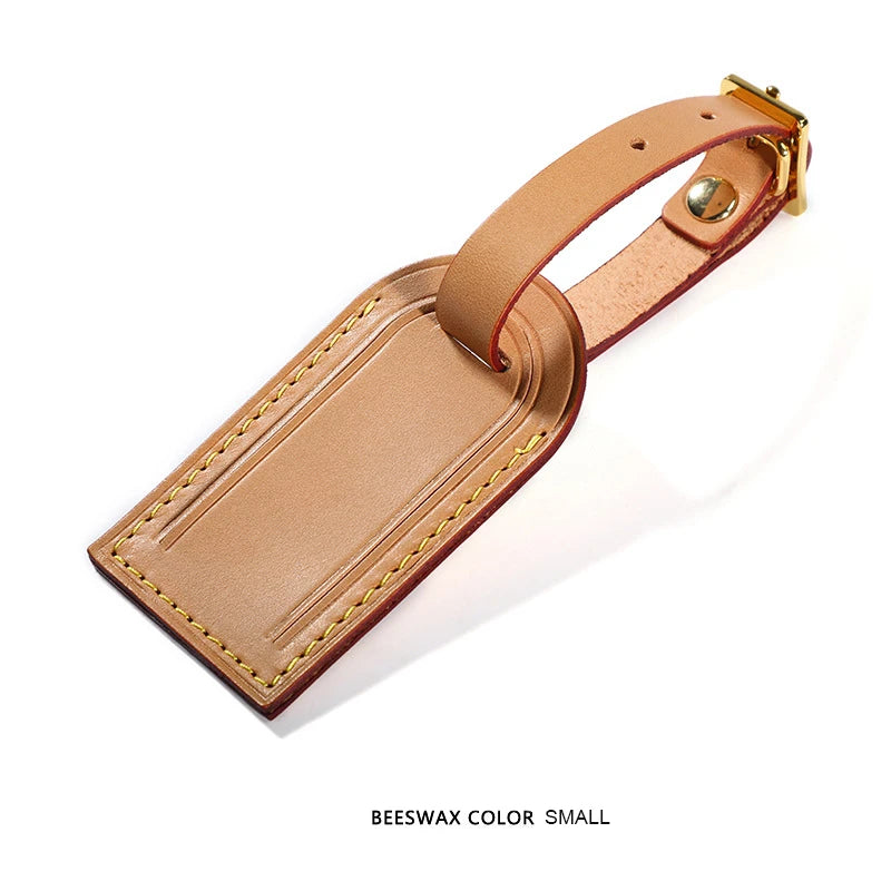 Free Monogrammed Vegetable Tanned Leather Luggage Tag Aircraft Cow Leather Boarding Travel Badge Tag Trolley Case Leather Badge