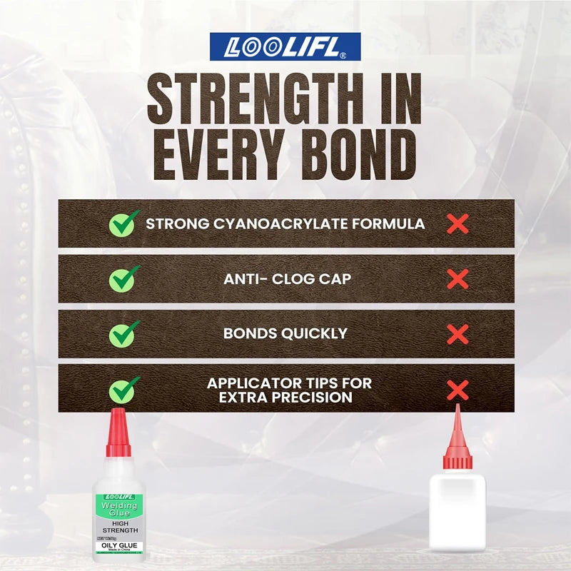 5PCS LOOLIFL 5g High Strength Oily Welding Glue, Instant Cyanoacrylate Adhesive for Wood Furniture, Metal, Plastic, Crafts, Woodworking, Ceramic, Leather, Shoe Sole, Glass, Pottery, Universal Fast Repair Glue