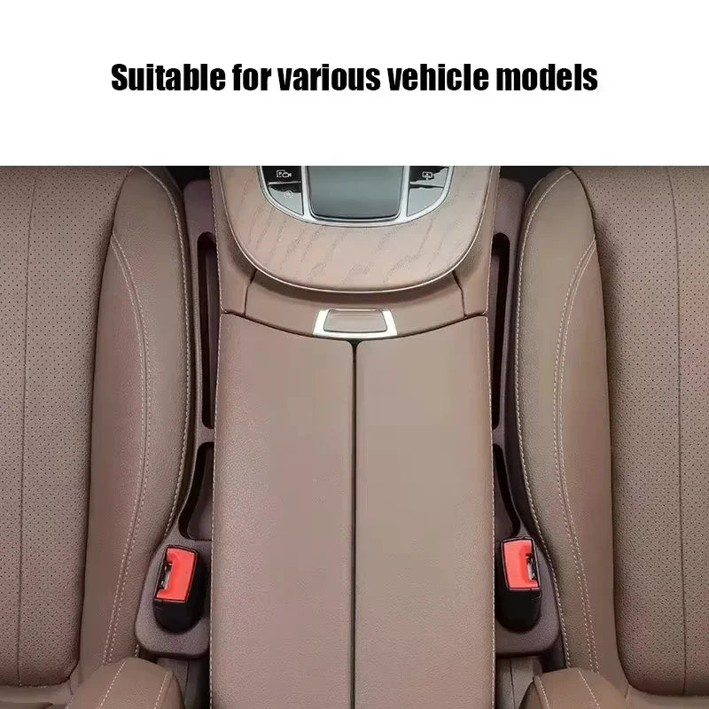 2pc Car Seat Gap Filler Organizer Pu Waterproof Car Seat Gap Plug Strip with 2 Grooves Seat Gap Storage Auto Interior Accessorie