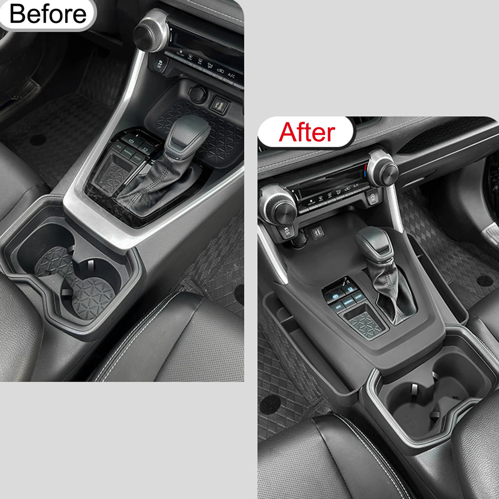 Only LHD! For Toyota RAV4 2019-2024 Car Accessories Silica Gel Gear Panel Storage Box Phone Holder Container Tray