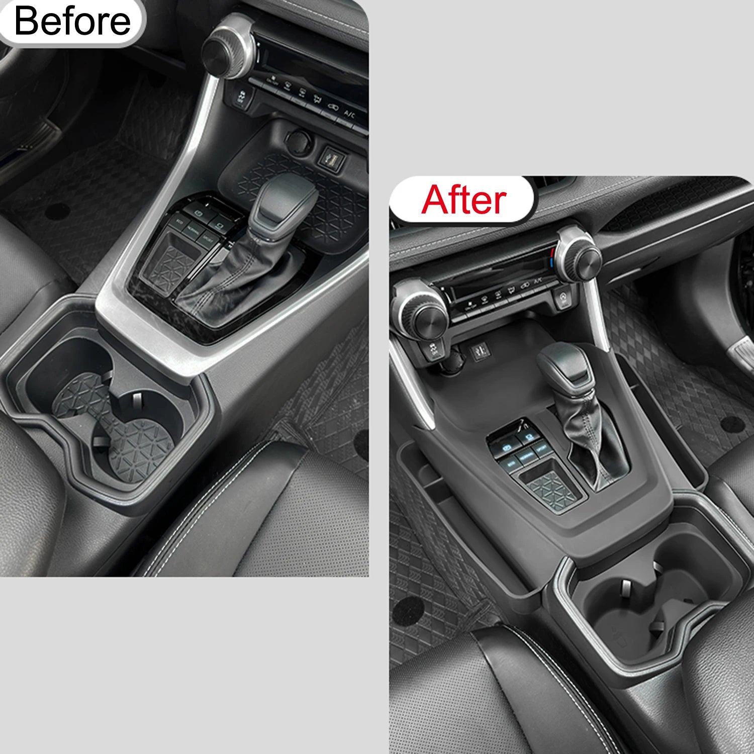 Only LHD! For Toyota RAV4 2019-2024 Car Accessories Silica Gel Gear Panel Storage Box Phone Holder Container Tray
