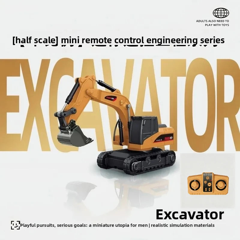 Ask Nanfeng RC Mini Alloy Forklift Excavator bulldozer 1/64 desktop toy Remote Control engineering vehicle Boy High end Gift
