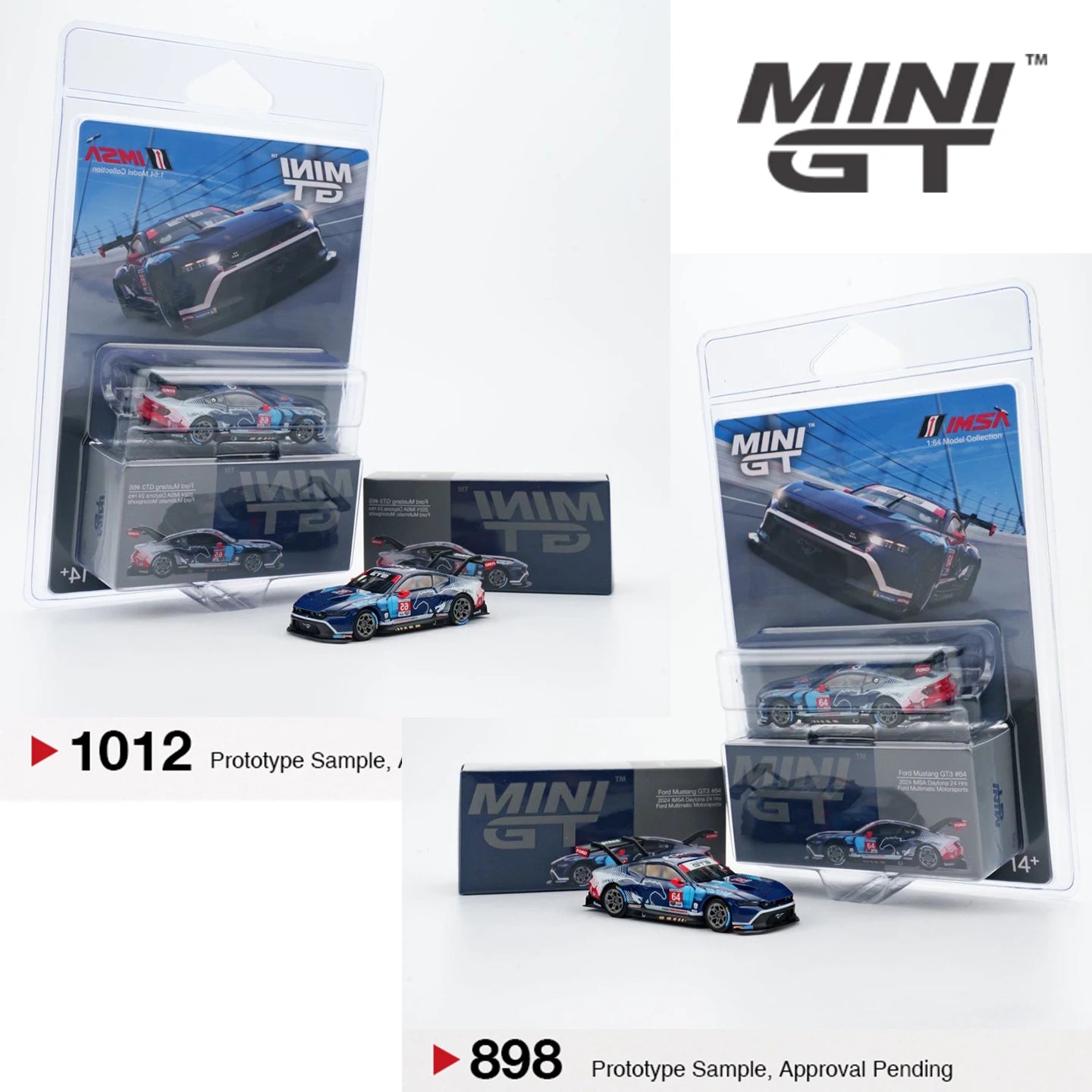 MINIGT 1:64 Ford Mustang GT3 #65 Ford Multimatic Motorsports 2024 MGT01012-CH Alloy Toys Motor Vehicle Diecast Metal Model