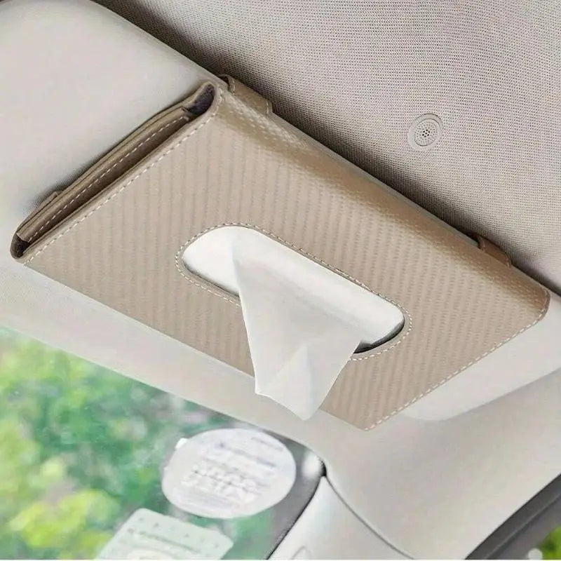 （Summer4）Car Tissue Box Towel Car Sun Visor Tissue Box Holder Auto Storage Decoration