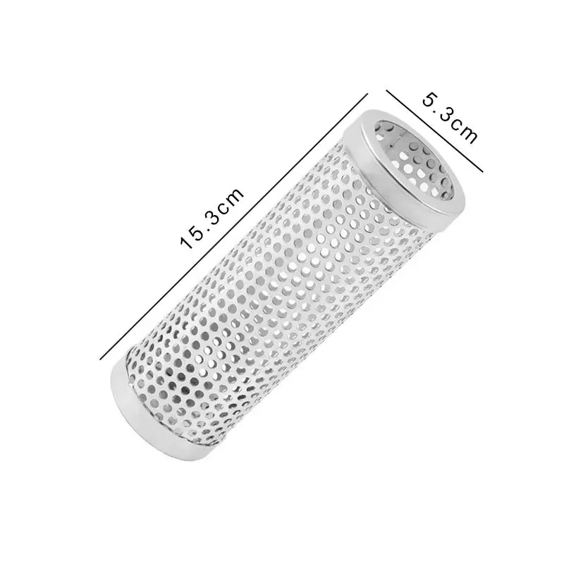 BBQ Stainless Steel Perforated Mesh Smoker Tube Filter Gadget Hot Cold Smoking  BBQ Smoked Spice Tube