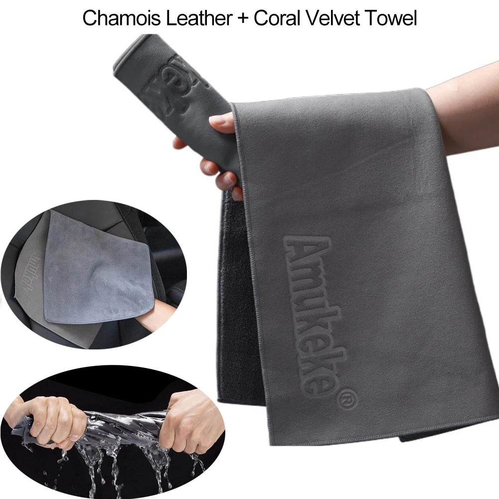 1 Pc Car Accessories Accessories Car Cleaning Cloth 30cm*40cm Absorbent Chamois Leather Shammy Cleaning Cloth