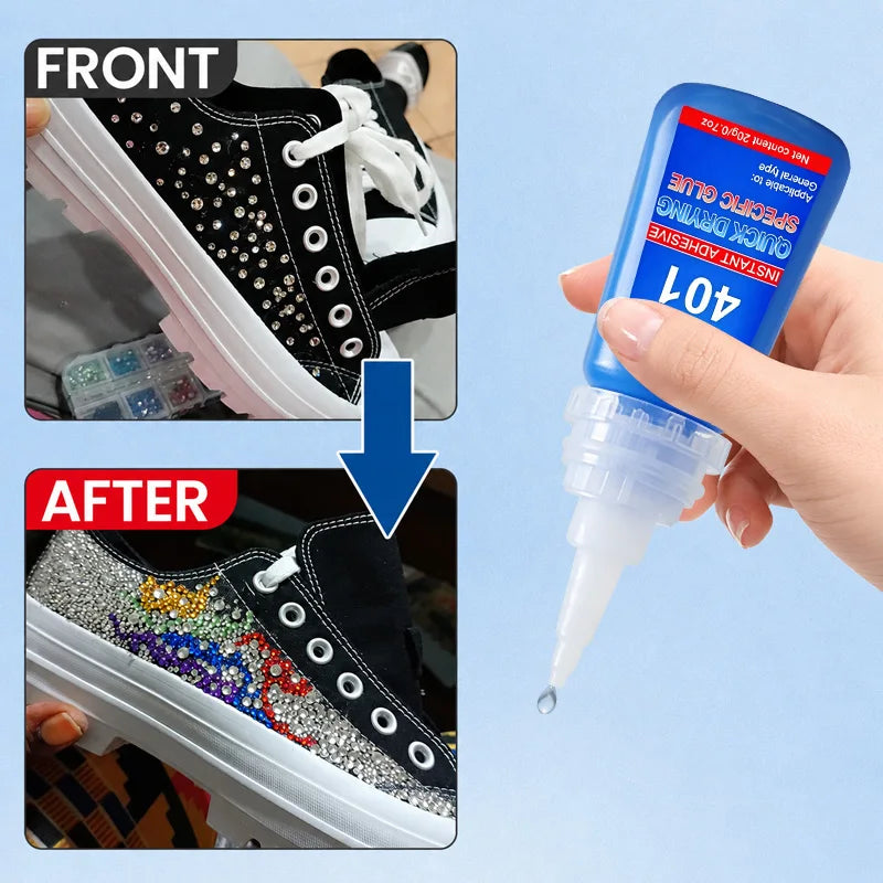 LOOLIFL 401 Clear Instant Super Glue Precise Tip Quick Dry Adhesive DIY Rhinestone Shoe Jewelry Fabric Handcraft Mending