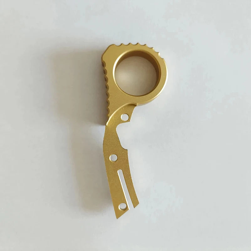CNC Custom Golden Color Aluminum Knife Signet Finger Ring For Spyderco Endura C10 Delica C11 Matriarch C12 Knives DIY Make Part