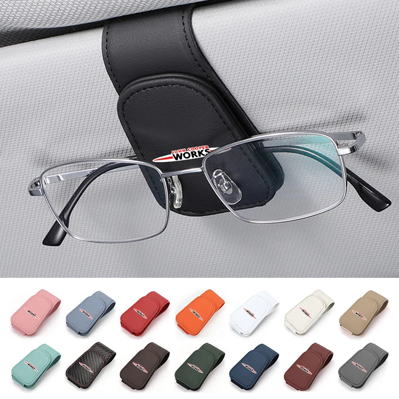 Magnetic Car Glasses Holder Sunshade Platep Card Ticket Clip For MINI Cooper Works R56 F56 R53 R60 Clubman JCW Countryman