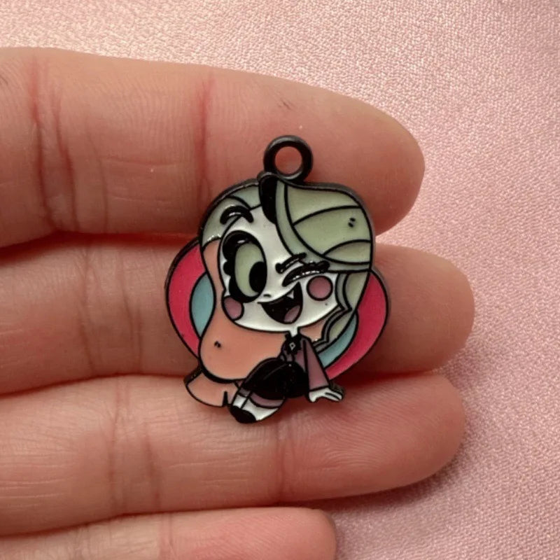 11pcs Cartoon Anime Pendant Alloy Drip Oil DIY Bag Phone Chain Pendant Bracelet Necklace Accessories