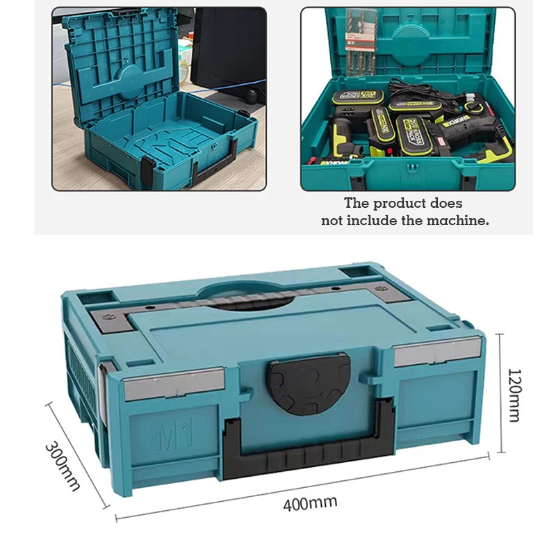 Stackable Plastic Tool Box, Multi-functional Hardware Storage Case for Household, Workshop & DIY Repair Tools Organizer