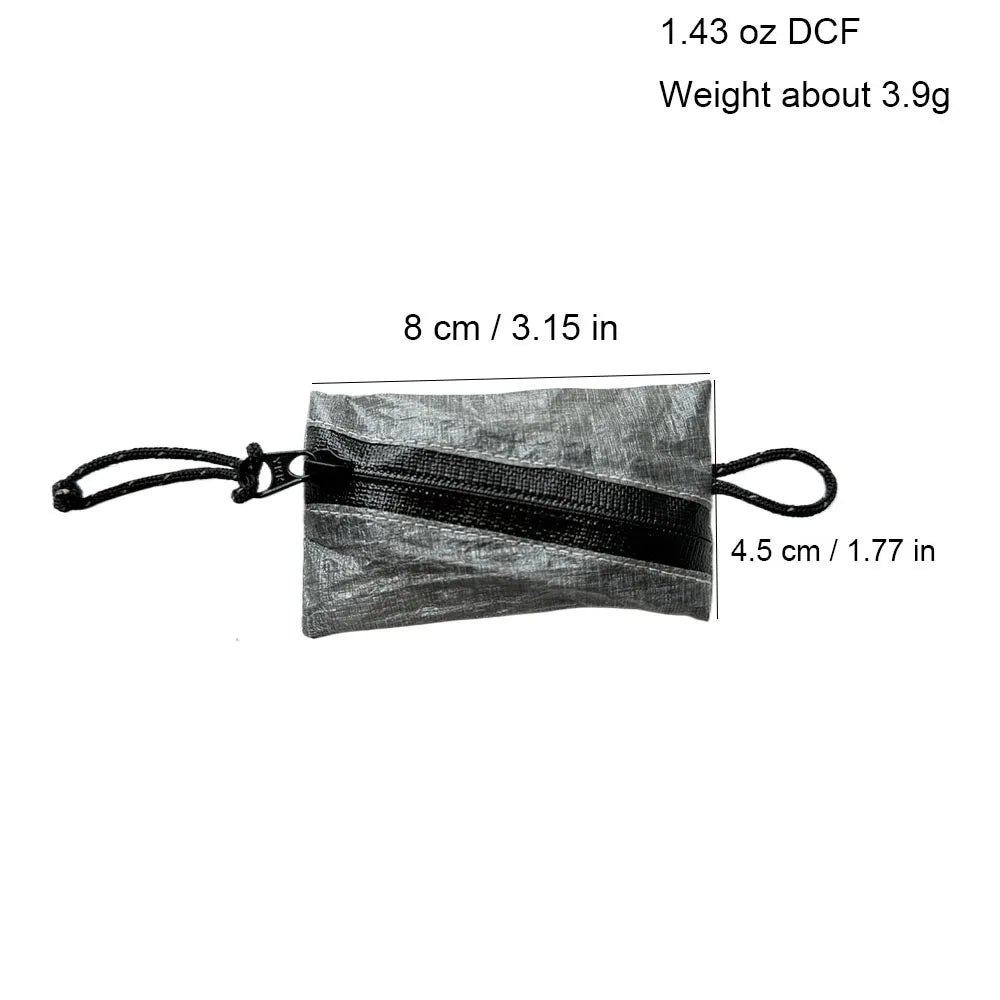 Trail Coin Pouch Ultralight 3.9g DCF 1.43 oz Mini YKK Zipper EDC Holder For Backpacking Travel