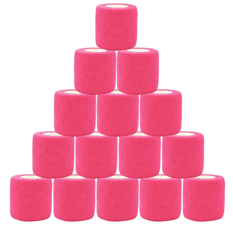 15pcs 2.5/5/7.5cm Colorful Sports Self Adhesive Elastic Breathable Sports Wrap Tape For Knee Pads Finger Ankle Aid Kit Pet Tool