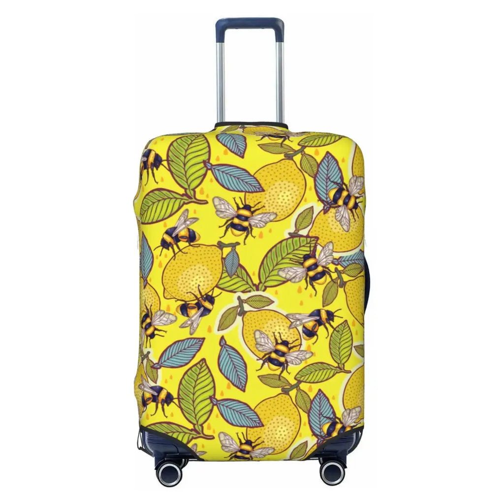 Honeycomb With Bees Suitcase Cover Elastic Cute Honey Bumblebee Luggage Protective Covers for 18-32 inch