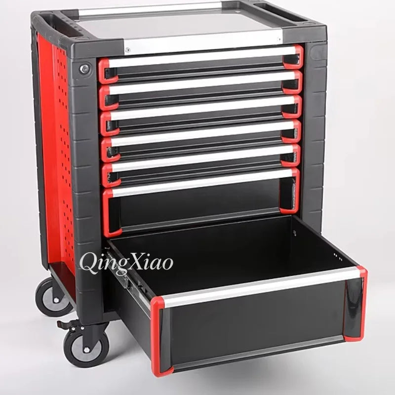 7 Drawer Workshop Garage Cart Trolley Toolbox Cabinet With Handle And Wheel Large Storage Space Sturdy Structure Flexible Design