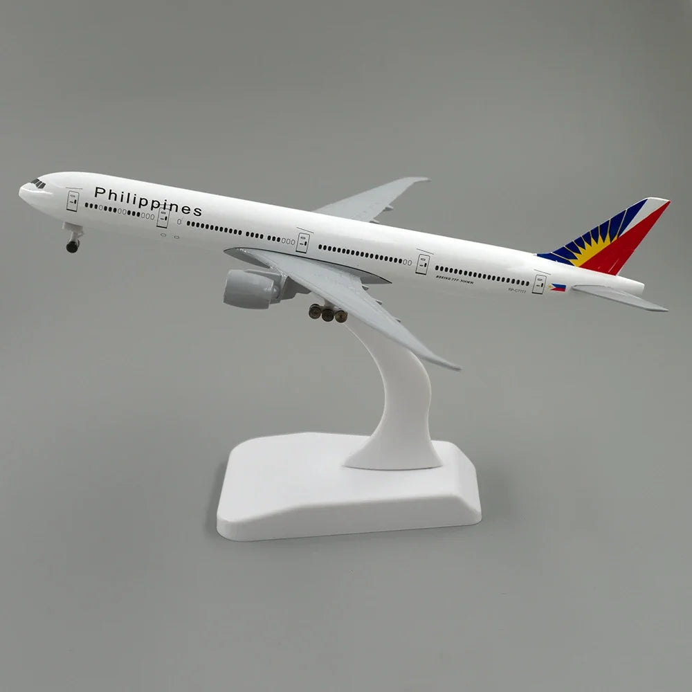 19cm Philippine Airlines Aircraft Model Boeing 777 with Landing Gear B777 B747 Airplane Children Kids Gift for Collection