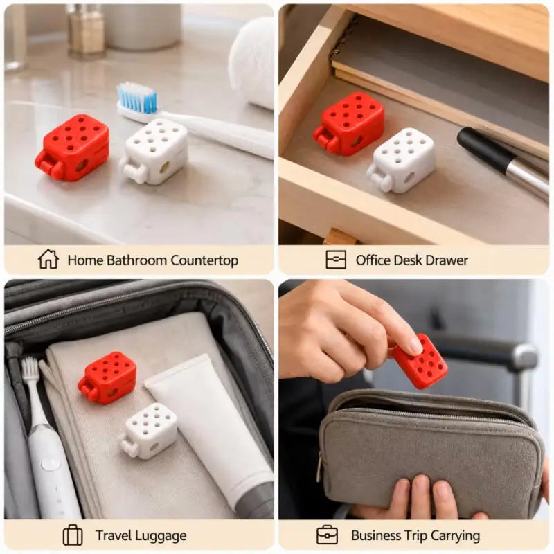 4PcsOral-B Electric Toothbrush Head Covers, Breathable Ventilated Travel Storage Cases, Dust Proof Protective Caps, Random Color